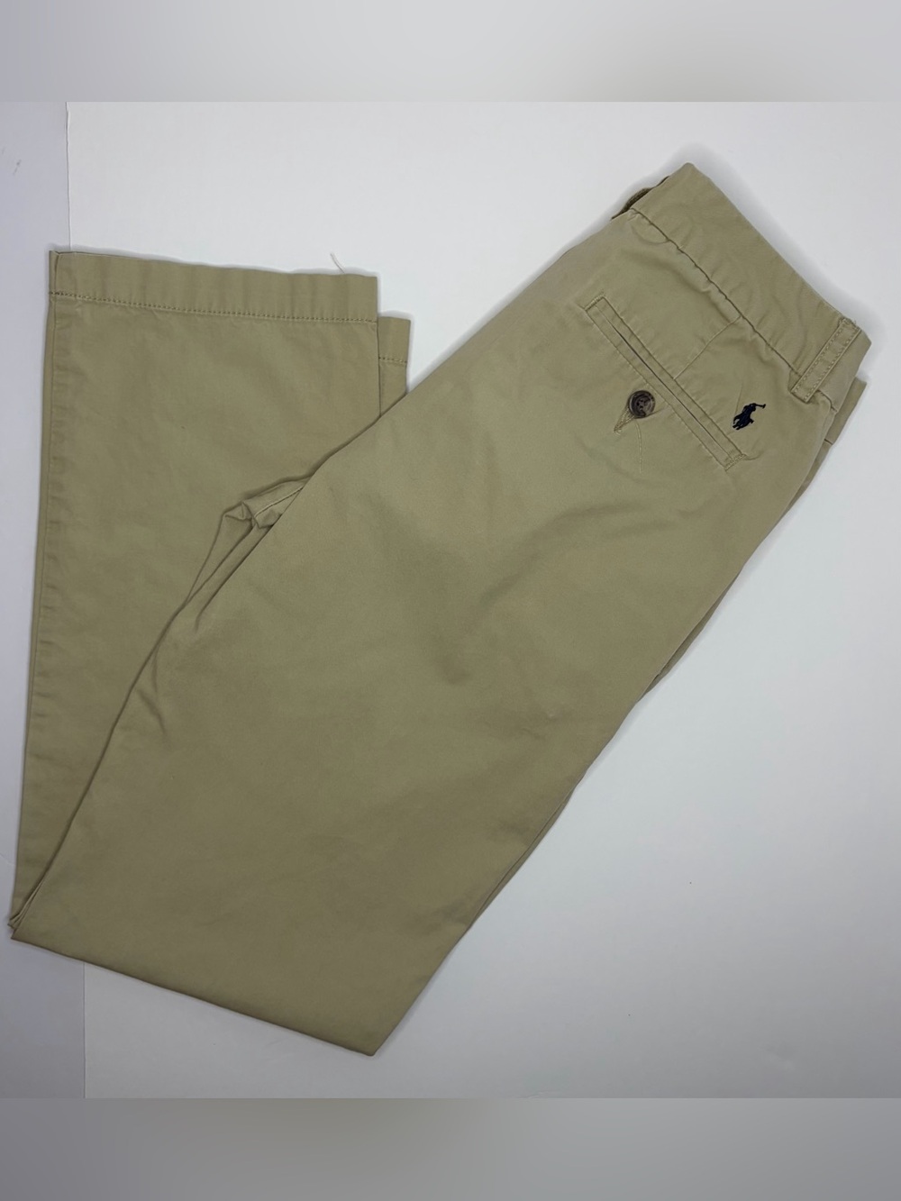 Polo Ralph Lauren Boys Khaki Chino Pants Classic Flat Front Size 16